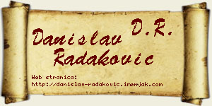 Danislav Radaković vizit kartica